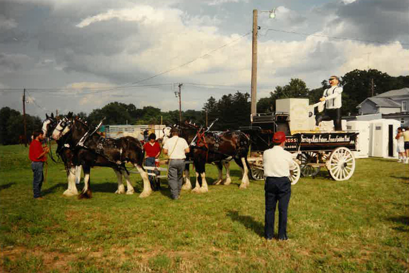Bank's parade carriage with horses